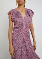 Isabel Marant Lindsay Floral-print Woven Midi Dress Pink