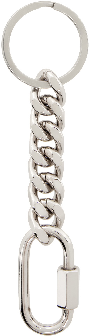 IN GOLD WE TRUST PARIS Silver Cuban Link Keychain