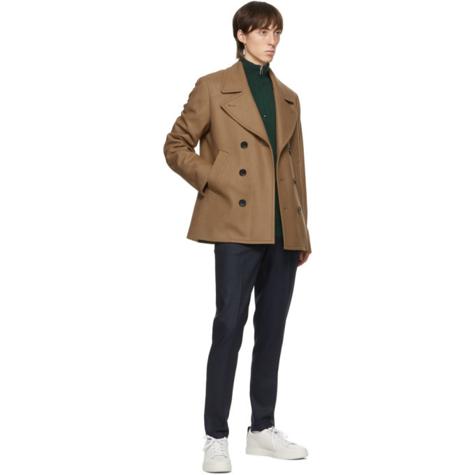 PS by Paul Smith Tan Car Peacoat PS by Paul Smith