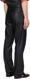 MISBHV Black Five-Pocket Faux-Leather Pants