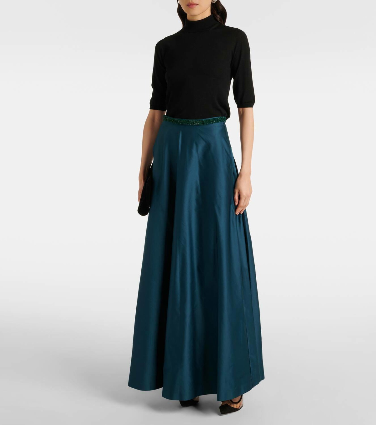 【送料関税込み】Max Mara Skirts Max Mara Yamato flared cotton and linen midi skirt Max Mara