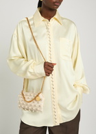 Stella Mccartney Falabella Mini Faux Pearl-embellished Satin Shoulder bag - White - One Size