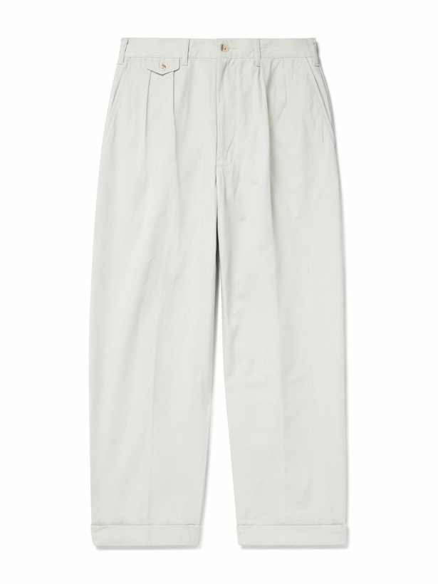Photo: Beams Plus - Tapered Pleated Cotton-Twill Trousers - Neutrals