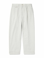 Beams Plus - Tapered Pleated Cotton-Twill Trousers - Neutrals