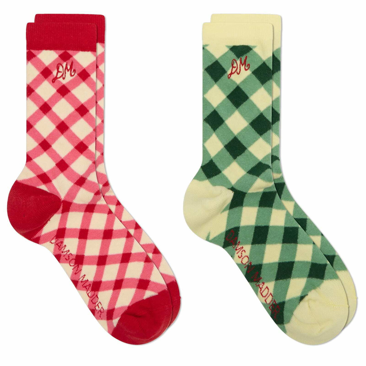 Damson Madder Women's Calf Length 2 Pack Socks in Multi 