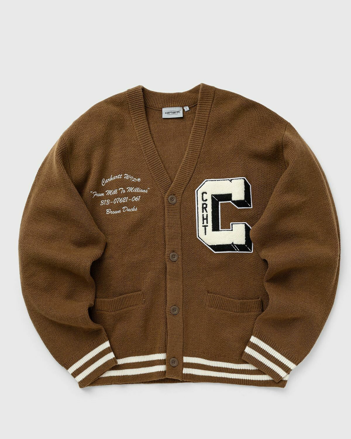 carhartt カーディガン Carhartt Wip Brown Ducks Cardigan Brown Zippers & Cardigans