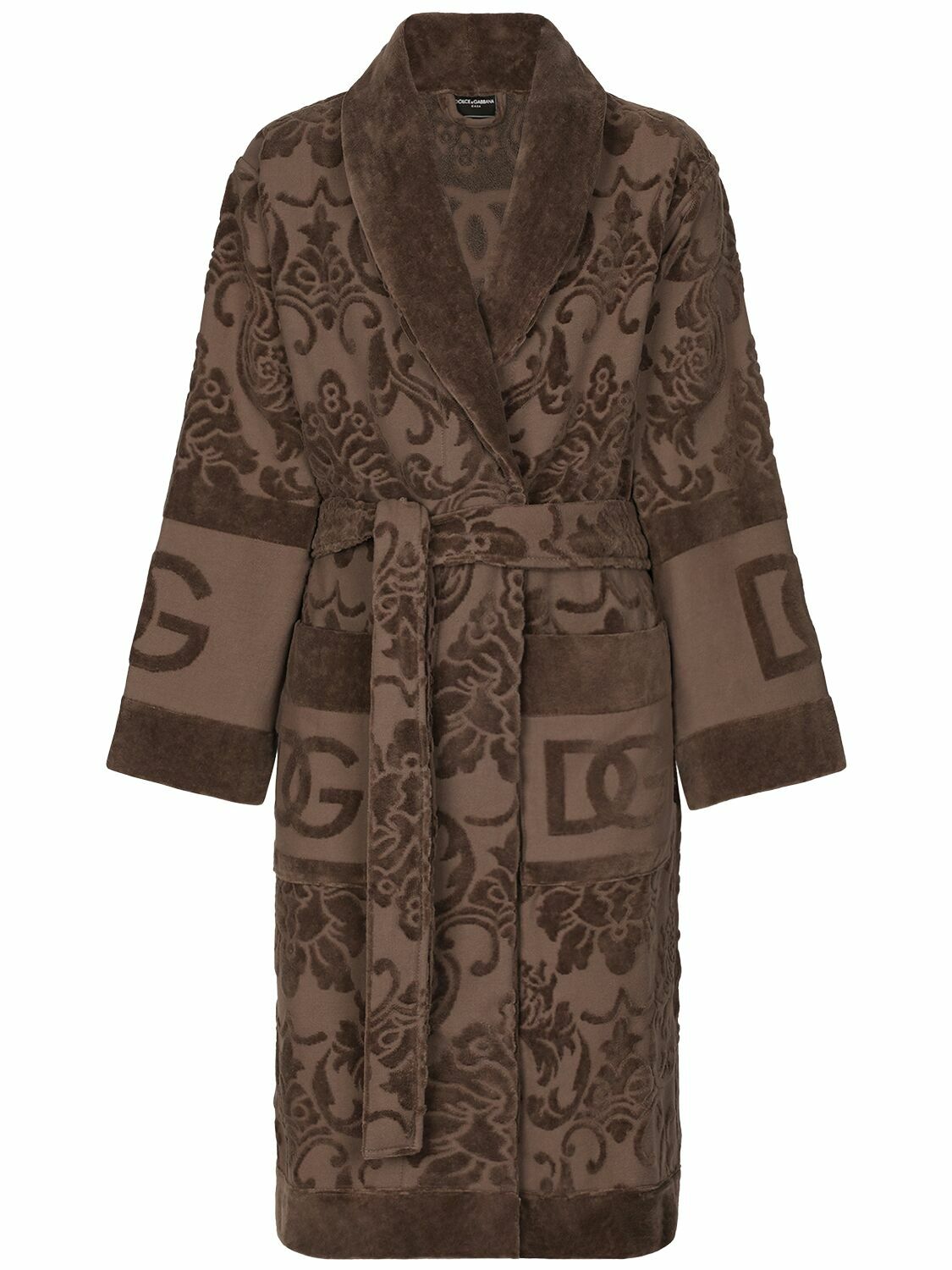 DOLCE & GABBANA Logo Jacquard Cotton Bathrobe