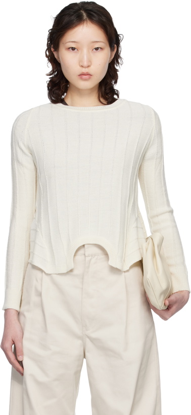 Photo: MM6 Maison Margiela Off-White Upside Down Sweater