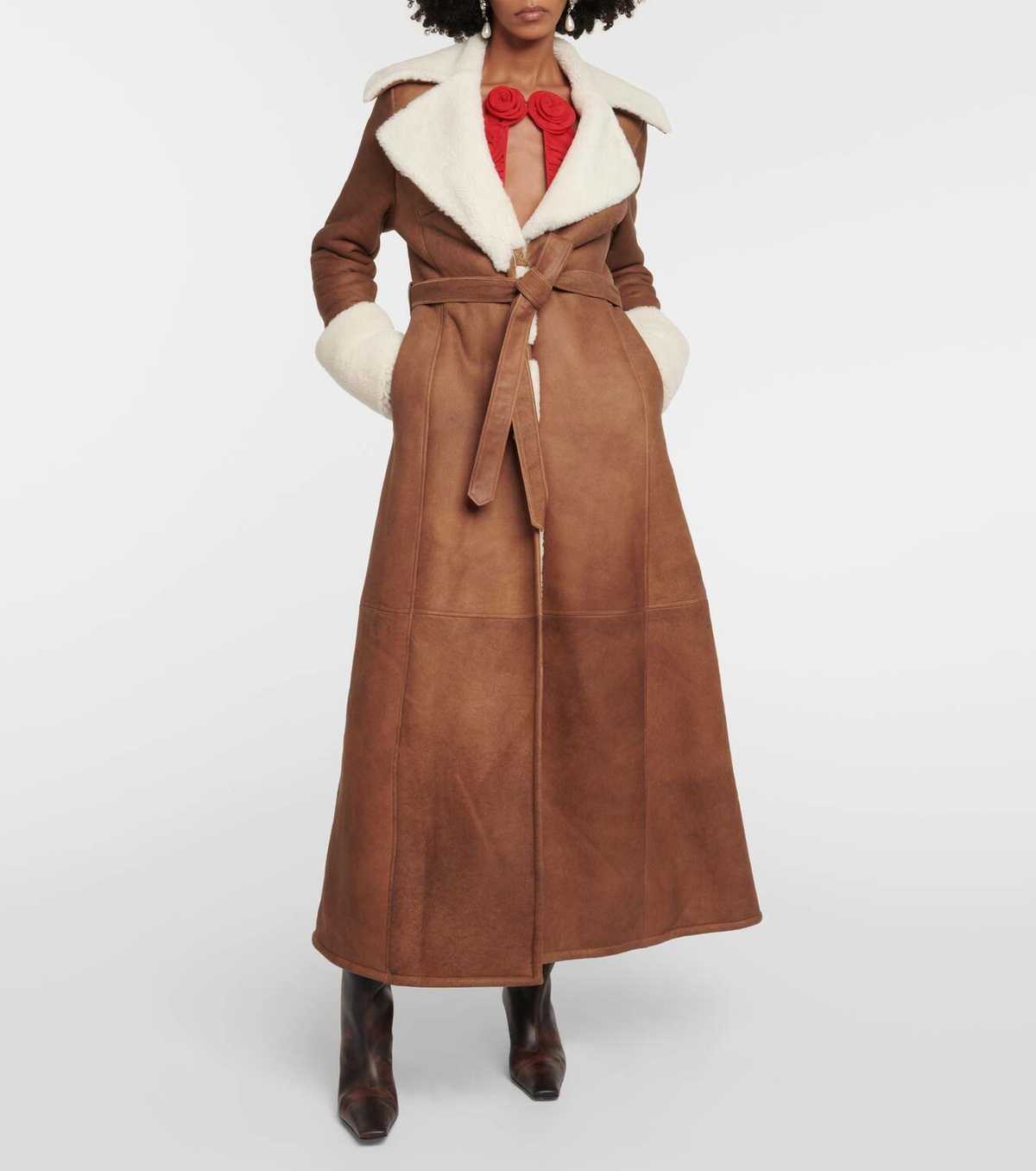 Magda Butrym Shearling-lined leather coat Magda Butrym