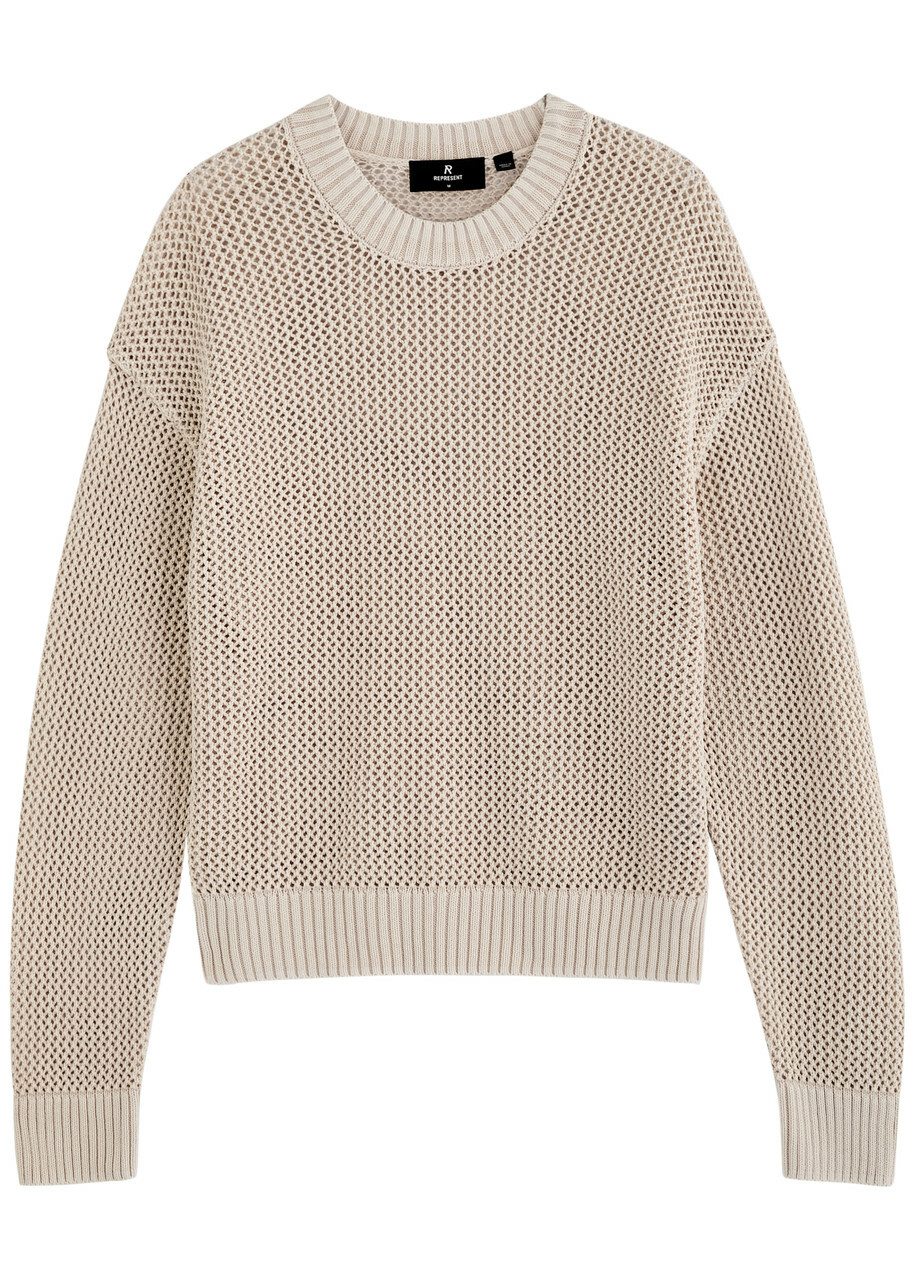 Represent Open-knit Cotton Jumper Off White