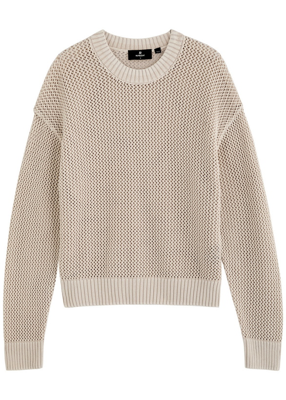 Photo: Represent Open-knit Cotton Jumper Off White