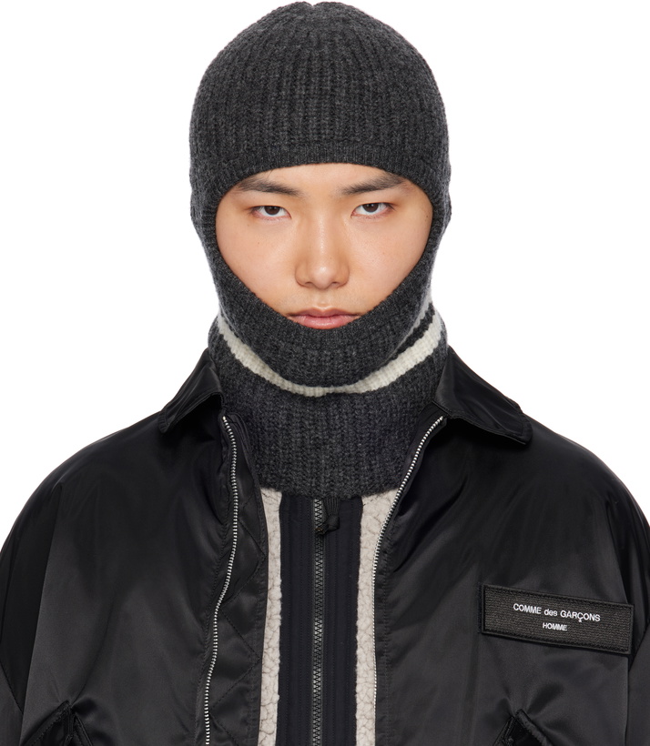 Photo: Comme des Garçons Homme Gray Lambswool Balaclava