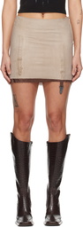 Liza Keane Taupe Suspender Miniskirt