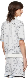 AMIRI White & Blue Bandana Shirt