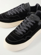 Omni - Matta Leather-Trimmed Suede Sneakers - Black