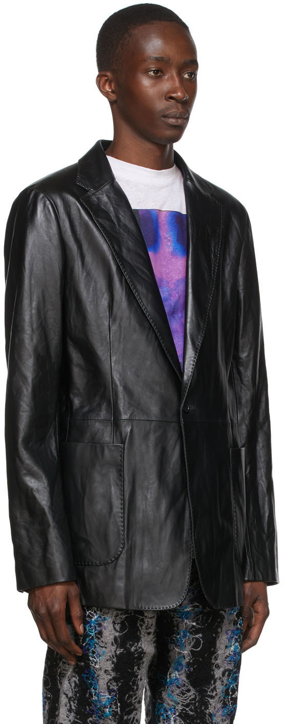 Acne Studios Black Buffed Leather Jacket Acne Studios