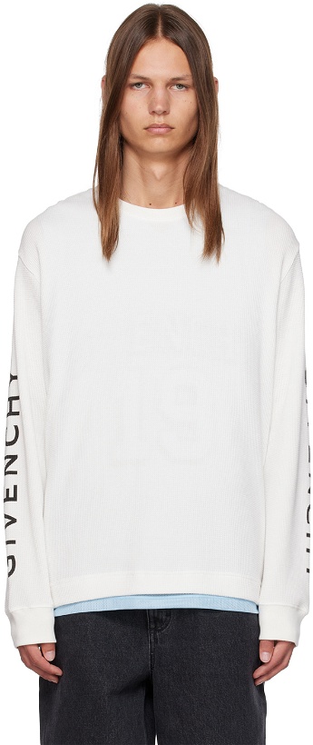 Photo: Givenchy White Printed Long Sleeve T-Shirt
