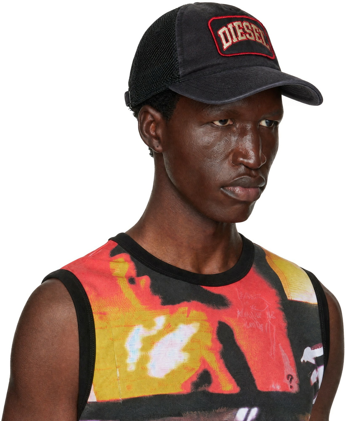 Diesel Black Logo Patch Baseball Cap