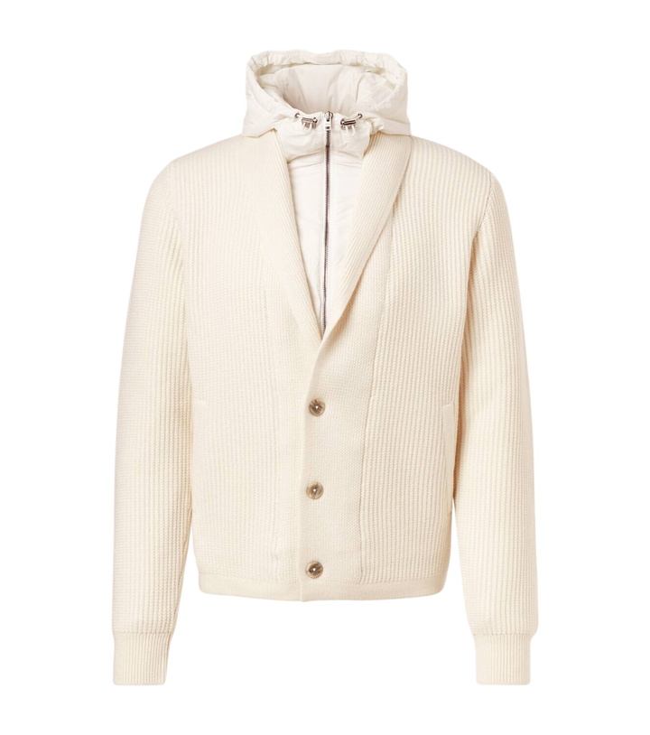 Photo: Herno Ribbed-knit wool cardigan