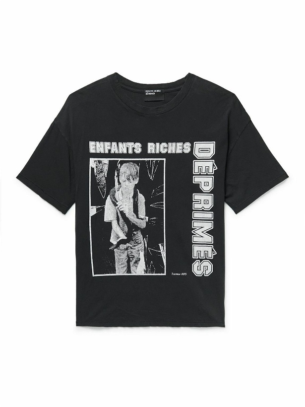 Photo: Enfants Riches Déprimés - Printed Cotton-Jersey T-Shirt - Black