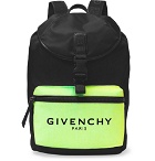 Givenchy - Glow-in-the-Dark Logo-Print Canvas and Shell Backpack - Black