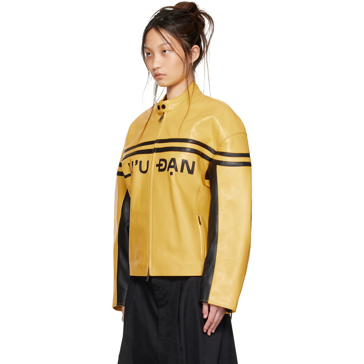 LU'U DAN BRUCE LEE x LỰU ĐẠN Yellow Legacy Moto L-D Leather Jacket