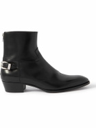 CELINE - Drugstore Buckled Leather Ankle Boots - Black