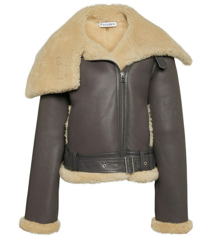 Photo: JW Anderson Shearling-trimmed leather jacket
