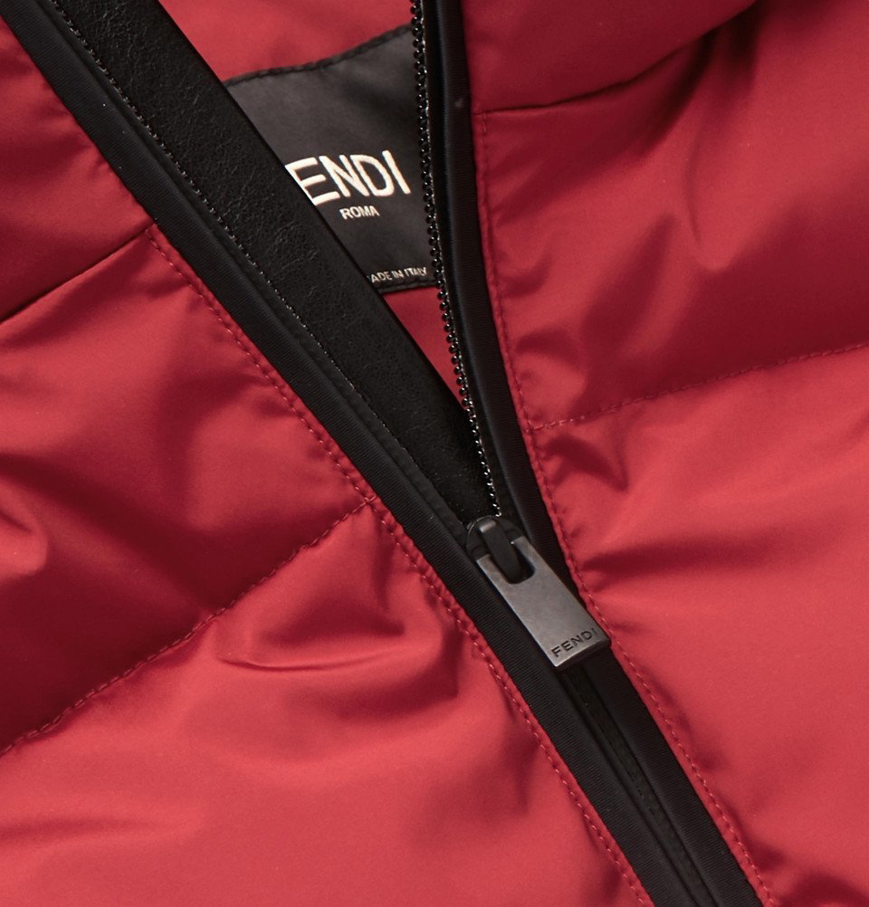 Fendi Bomber Jacket With Logo in Red for Men