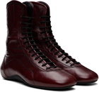 Dries Van Noten Red Leather High Top Sneakers