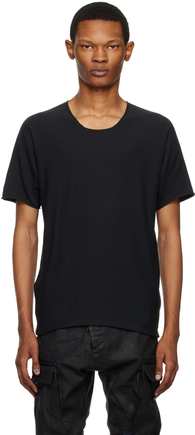 Label Under Construction Black Parabolic Zip Seam T-Shirt