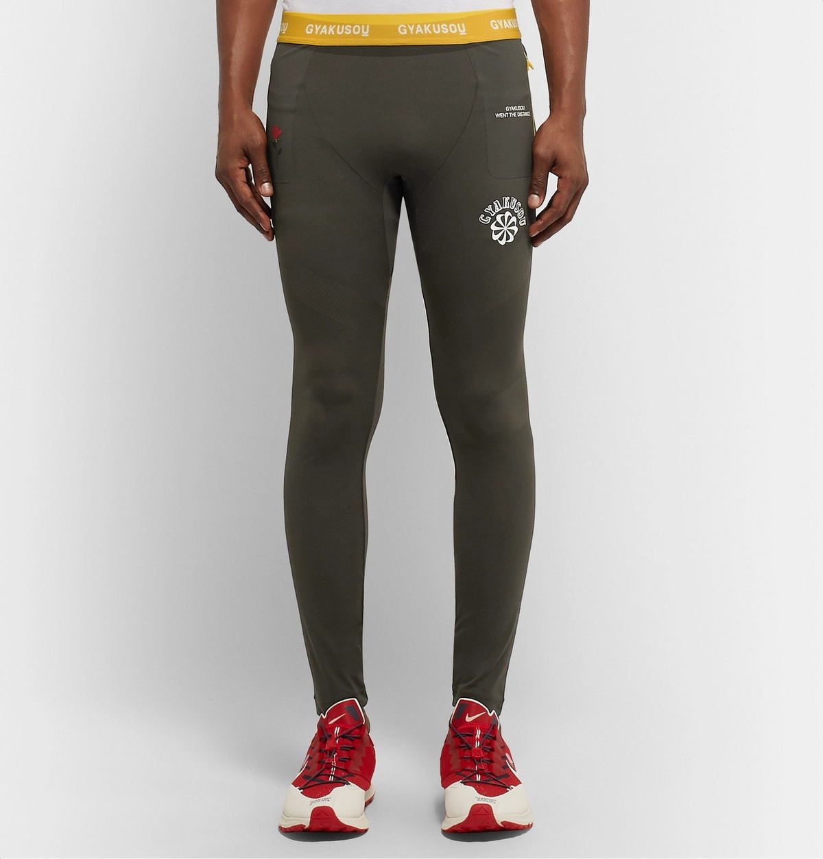 Nike x Undercover - GYAKUSOU Helix NRG Logo-Print Dri-FIT Running Tights -  Gray