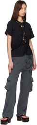 Collina Strada Black Organic Cotton Mini Tosh T-shirt