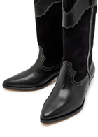 Isabel Marant Duerto Western Panelled Leather Mid-calf Boots Black