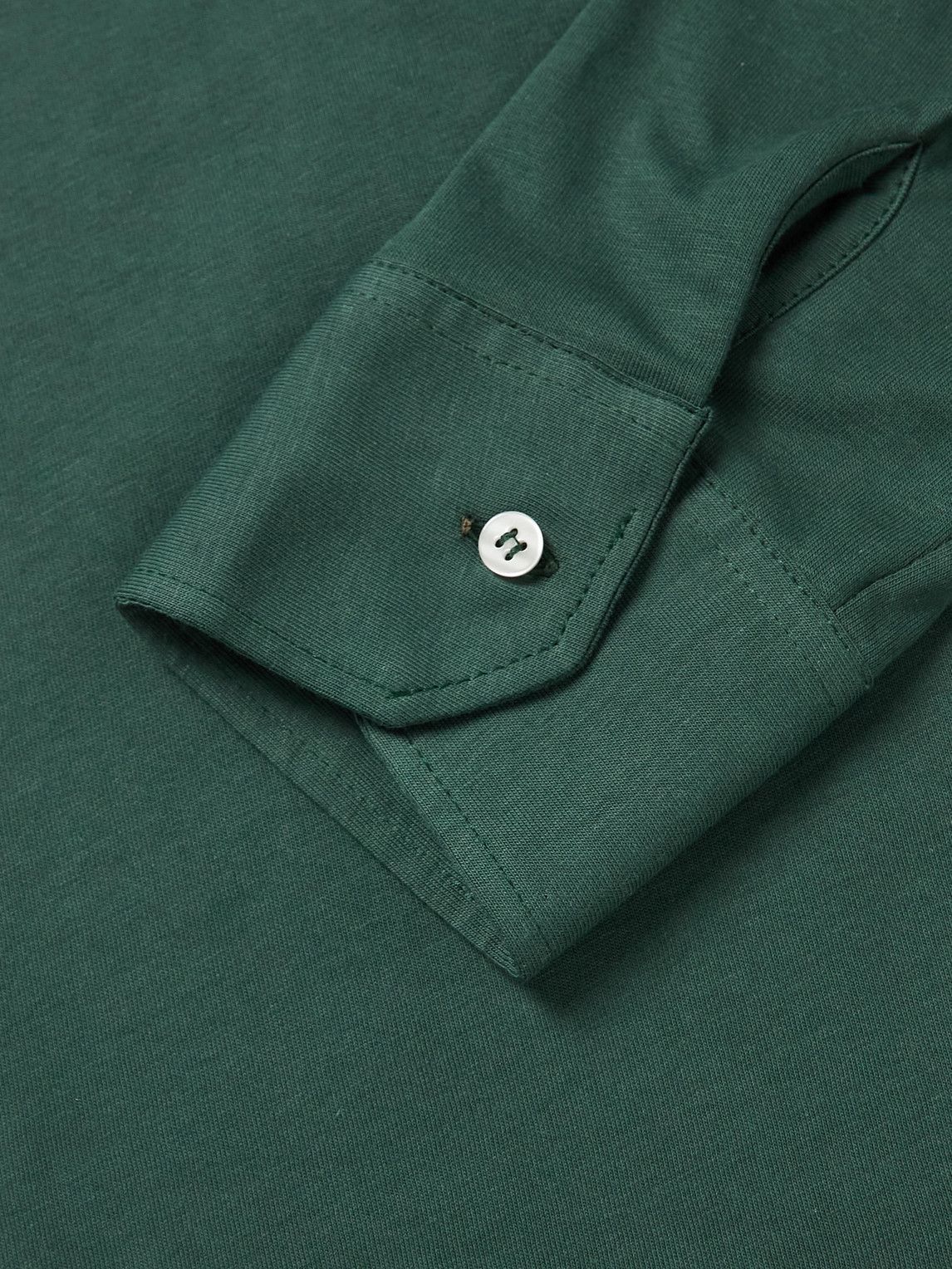 MP Massimo Piombo - Cotton-Jersey Polo Shirt - Green