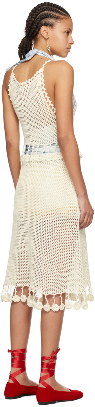 Bode Off-White Posy Midi Dress