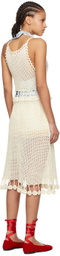 Bode Off-White Posy Midi Dress