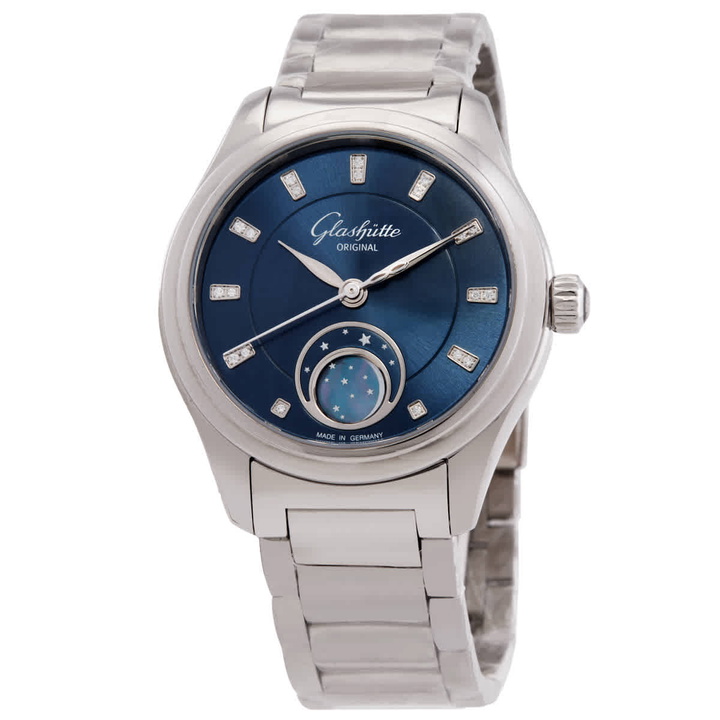 Photo: Glashutte Original Serenade Luna Quartz Blue Dial Ladies Watch 1-35-14-03-02-14