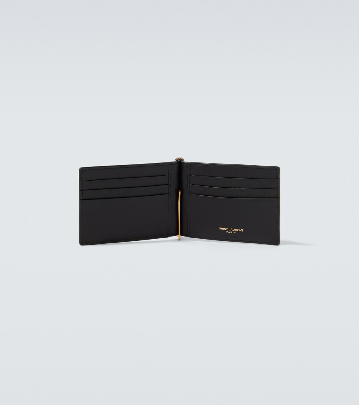 Saint Laurent Tiny Cassandre croc-effect leather wallet