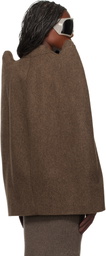 Rick Owens Brown Porterville Tec Cape Jacket