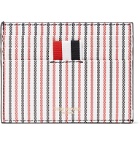 Thom Browne - Striped Grosgrain-Trimmed Coated-Leather Cardholder - Red