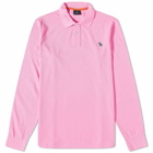 Paul Smith Men's Long Sleeve Zebra Polo Shirt in Pink
