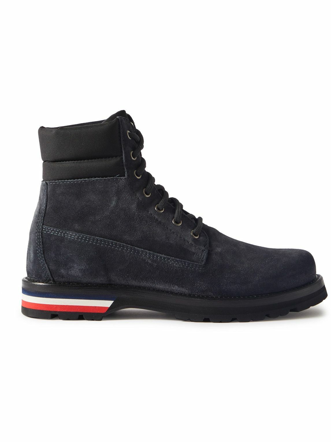 Moncler - Vancouver Canvas-Trimmed Suede Boots - Blue Moncler