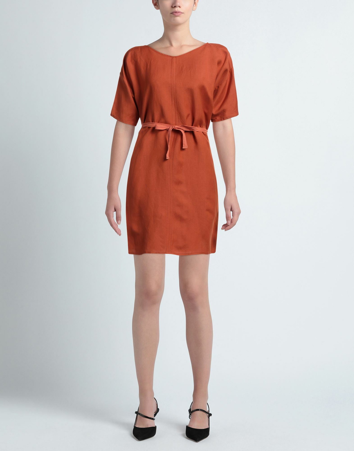 Manila Grace Womens Mini dress Rust