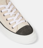 Brunello Cucinelli Monili suede-trimmed low-top sneakers