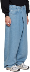 LU'U DAN Blue Pleated Front Jeans