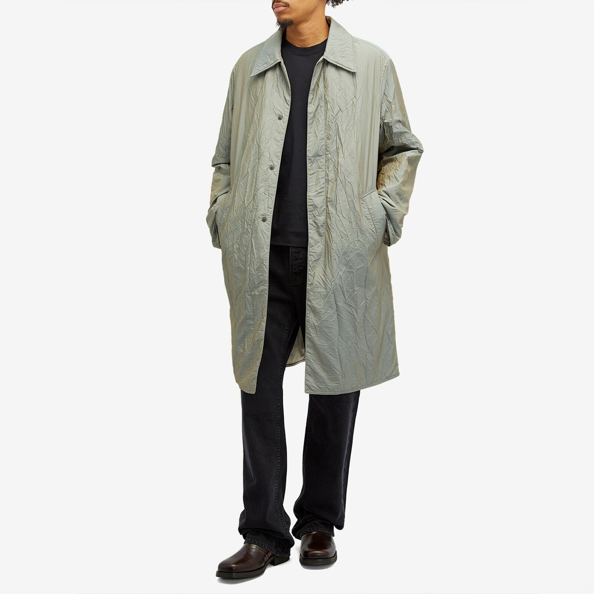 Our Legacy Men's Blithe Crinke Jacket in Shining Olive Crinkle