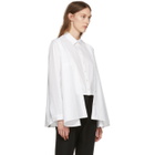 Chika Kisada White Front Drape Shirt
