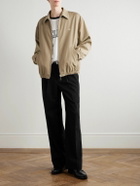 CELINE - Straight-Leg Pleated Cotton-Twill Trousers - Black
