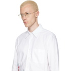 Thom Browne Silver Titanium Semi-Rimless Pilot Glasses